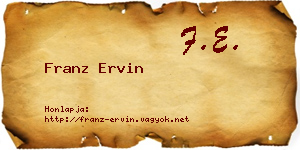 Franz Ervin névjegykártya